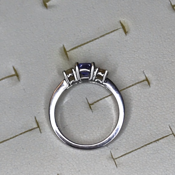 AA Tanzanite & Ethiopian Opal Sterling Ring, sz 6 - Picture 3 of 6